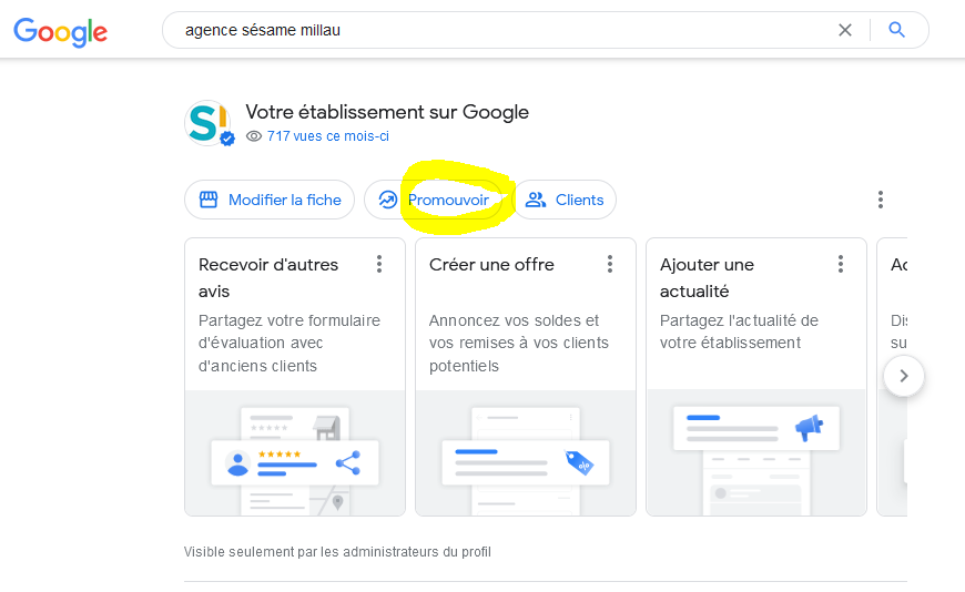 Demander avis clients sur fiche Google Business profile, Aveyron